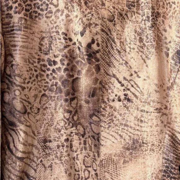 Chico's Animal Print Jacket - Cream & Brown with a touch of silver - Picture 9 of 12